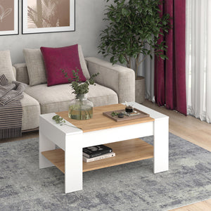 Vicco Tavolino Quercia dorata/bianco 99.6 x 58.8 cm con cassetto