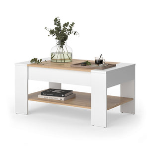 Vicco Tavolino Quercia dorata/bianco 99.6 x 58.8 cm con cassetto