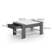 Vicco Tavolino Antracite/bianco 99.6 x 58.8 cm con cassetto