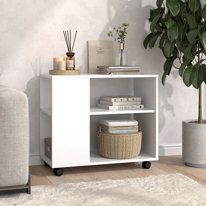 Vicco Tavolino Bianco 70 x 36.6 cm con rotelle