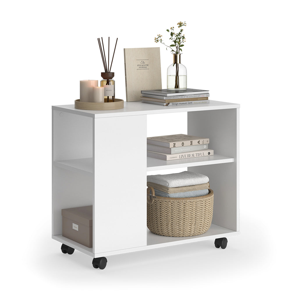 Vicco Tavolino Bianco 70 x 36.6 cm con rotelle