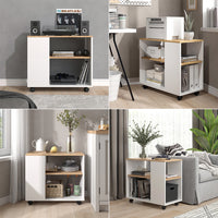 Vicco Tavolino Quercia dorata/bianco 70 x 36.6 cm con rotelle