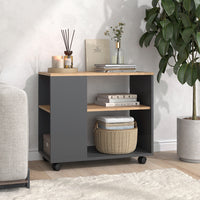 Vicco Tavolino Quercia dorata/antracite 70 x 36.6 cm con rotelle