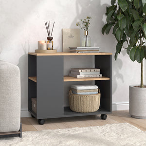 Vicco Tavolino Quercia dorata/antracite 70 x 36.6 cm con rotelle