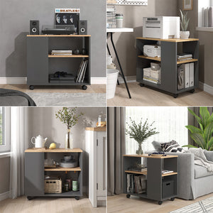 Vicco Tavolino Quercia dorata/antracite 70 x 36.6 cm con rotelle