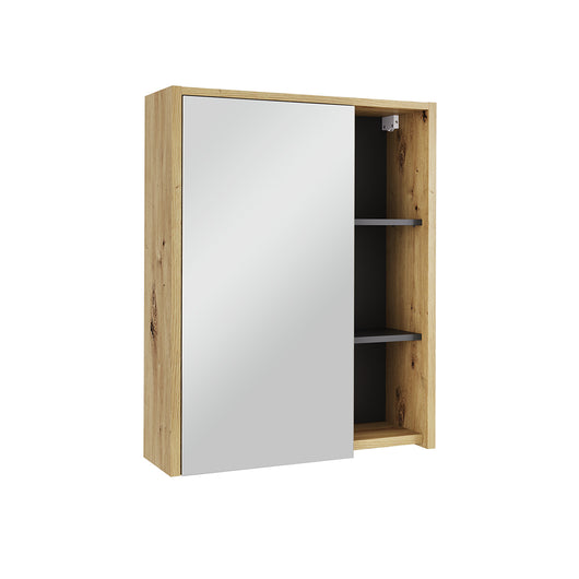 Vicco Mobile a specchio per il bagno Artigiano/grigio 60 x 75 cm con ripiani aperti