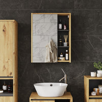 Vicco Mobile a specchio per il bagno Artigiano/grigio 60 x 75 cm con ripiani aperti