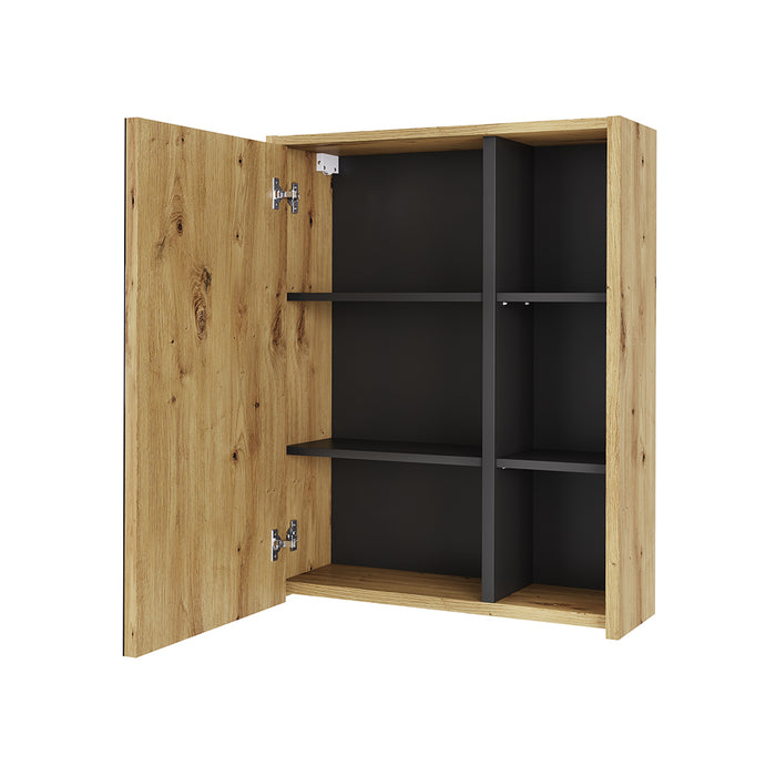 Vicco Mobile a specchio per il bagno Artigiano/grigio 60 x 75 cm con ripiani aperti