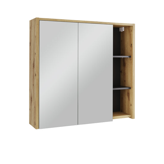 Vicco Specchio contenitore bagno Artigiano/grigio 80 x 75 cm con ripiani aperti