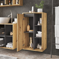 Vicco mobiletto bagno Artigiano/grigio 50 x 86 cm con ripiani aperti