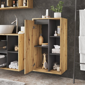 Vicco mobiletto bagno Artigiano/grigio 50 x 86 cm con ripiani aperti