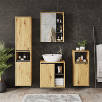 Vicco Mobile da bagno Artigiano/grigio 38 x 170 cm con 2 porte