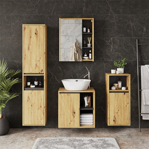 Vicco Mobile da bagno Artigiano/grigio 38 x 170 cm con 2 porte