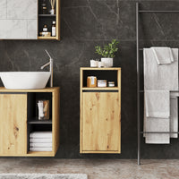 Vicco Mobiletto da bagno Artigiano/grigio 38 x 80 cm con cesto portabiancheria