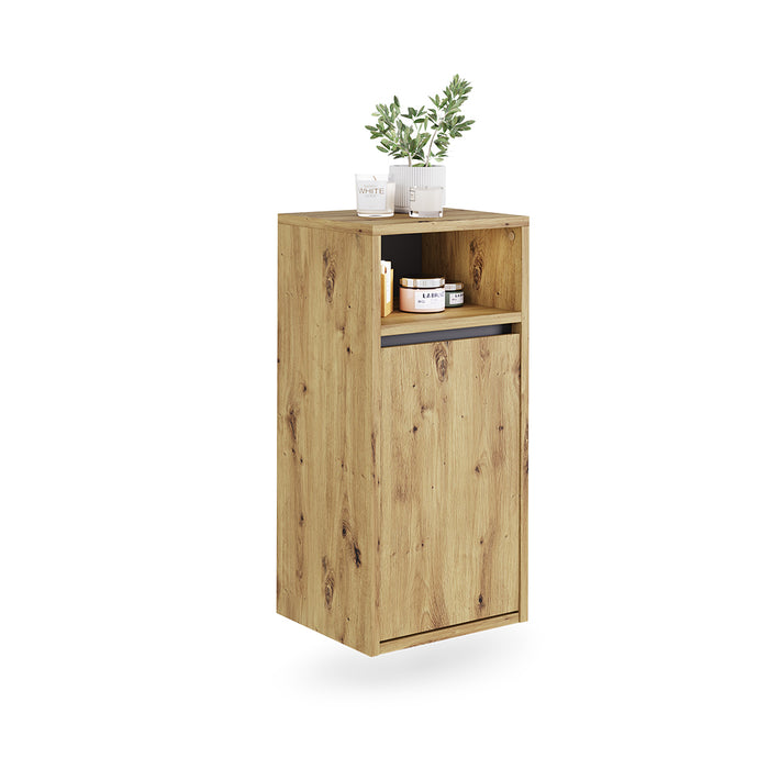 Vicco Mobiletto da bagno Artigiano/grigio 38 x 80 cm con cesto portabiancheria