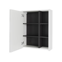 Vicco Mobile a specchio per il bagno Bianco/Grigio 60 x 75 cm con ripiani aperti