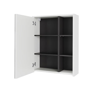 Vicco Mobile a specchio per il bagno Bianco/Grigio 60 x 75 cm con ripiani aperti