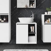 Vicco Mobiletto per lavabo Bianco/Grigio 60 x 60 cm con ripiani aperti