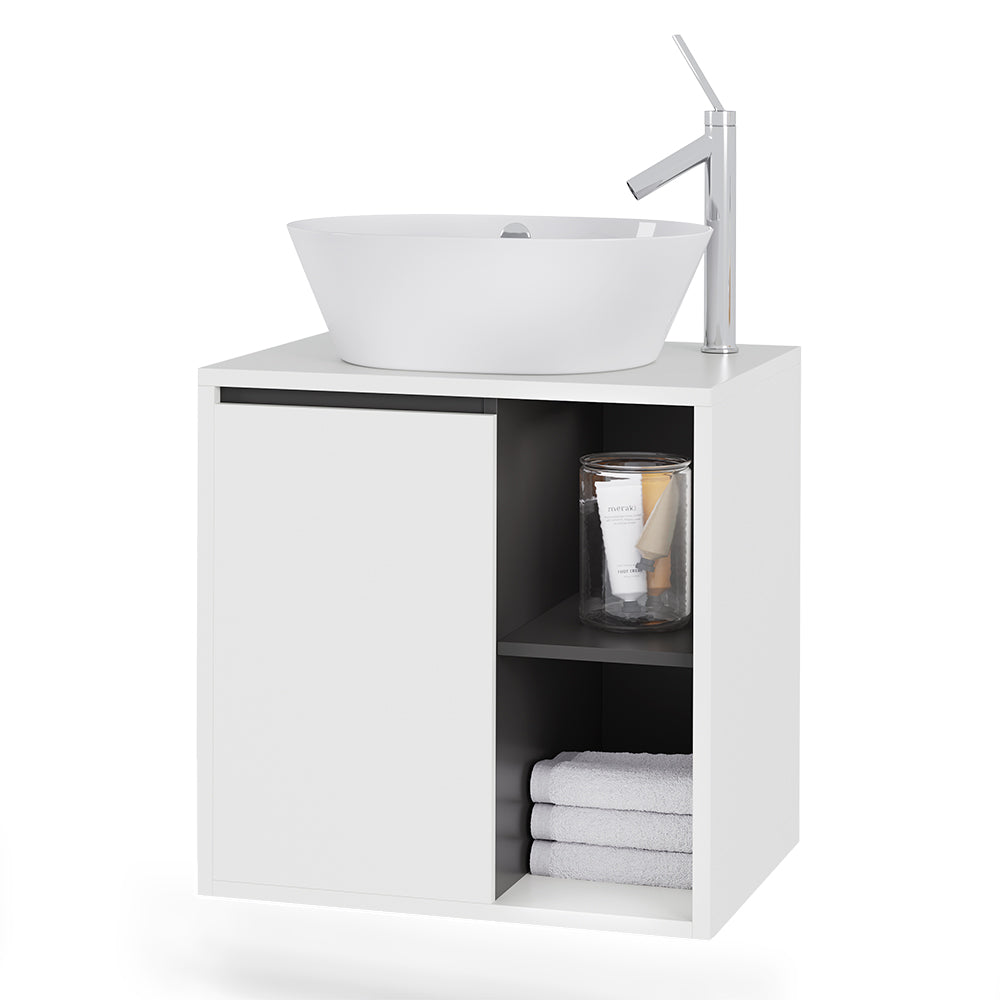 Vicco Mobiletto per lavabo Bianco/Grigio 60 x 60 cm con ripiani aperti