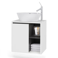 Vicco Mobiletto per lavabo Bianco/Grigio 60 x 60 cm con ripiani aperti