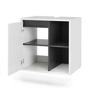 Vicco Mobiletto per lavabo Bianco/Grigio 60 x 60 cm con ripiani aperti