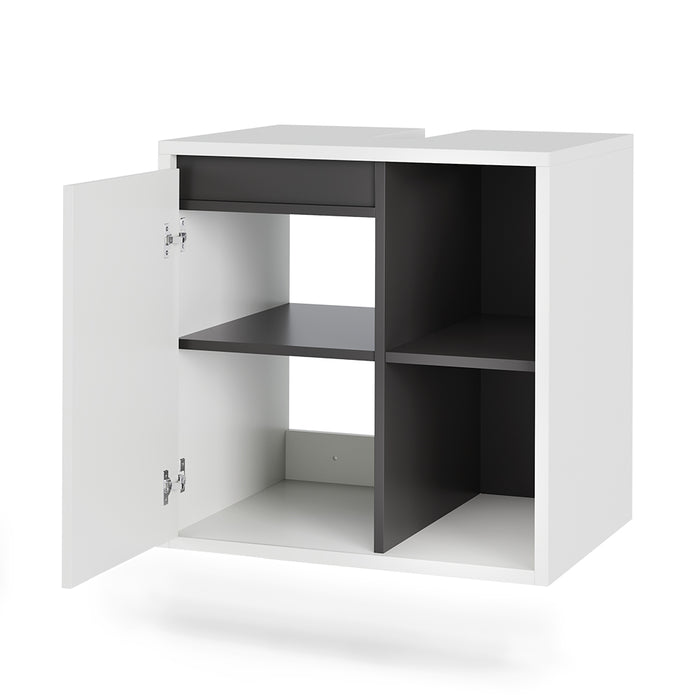 Vicco Mobiletto per lavabo Bianco/Grigio 60 x 60 cm con ripiani aperti