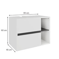 Vicco Mobiletto per lavabo Bianco/Grigio 80 x 60 cm con 2 cassetti