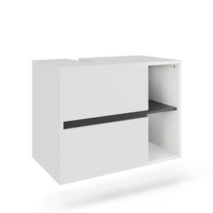 Vicco Mobiletto per lavabo Bianco/Grigio 80 x 60 cm con 2 cassetti
