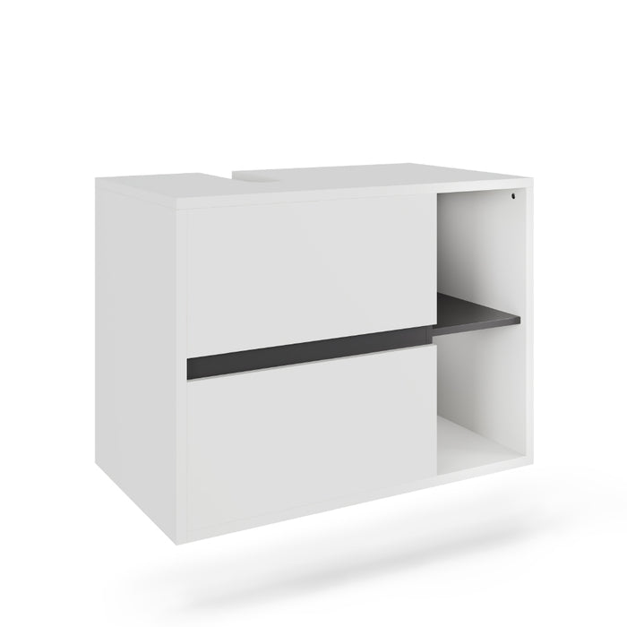 Vicco Mobiletto per lavabo Bianco/Grigio 80 x 60 cm con 2 cassetti