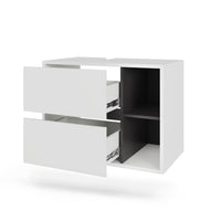 Vicco Mobiletto per lavabo Bianco/Grigio 80 x 60 cm con 2 cassetti