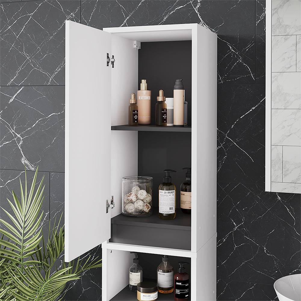 Vicco Armadio per il bagno Bianco/Grigio 38 x 170 cm con 2 porte