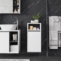 Vicco Mobiletto da bagno Bianco/Grigio 38 x 80 cm con cesto portabiancheria