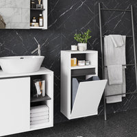 Vicco Mobiletto da bagno Bianco/Grigio 38 x 80 cm con cesto portabiancheria