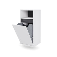 Vicco Mobiletto da bagno Bianco/Grigio 38 x 80 cm con cesto portabiancheria