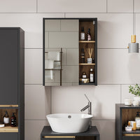 Vicco Mobile a specchio per il bagno Grigio/Artisan 60 x 75 cm con ripiani aperti