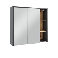 Vicco Mobile a specchio per il bagno Grigio/Artisan 80 x 75 cm con ripiani aperti