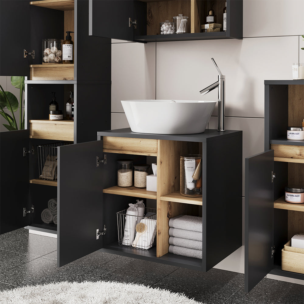 Vicco Mobiletto per lavabo Grigio/Artisan 60 x 60 cm