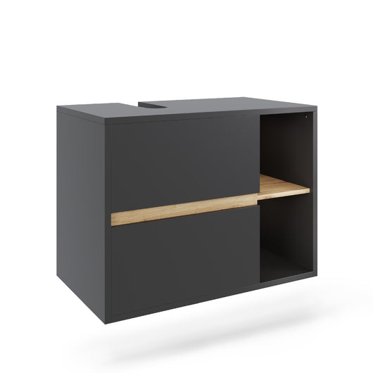 Vicco Mobiletto per lavabo Grigio/Artisan 80 x 60 cm con 2 cassetti