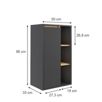 Vicco Mobiletto midi Grigio/Artisan 50 x 86 cm con ripiani aperti