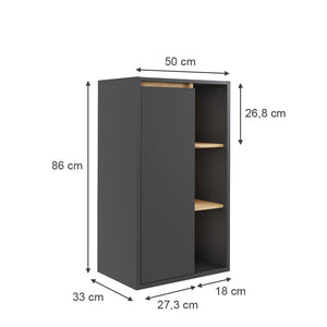 Vicco Mobiletto midi Grigio/Artisan 50 x 86 cm con ripiani aperti