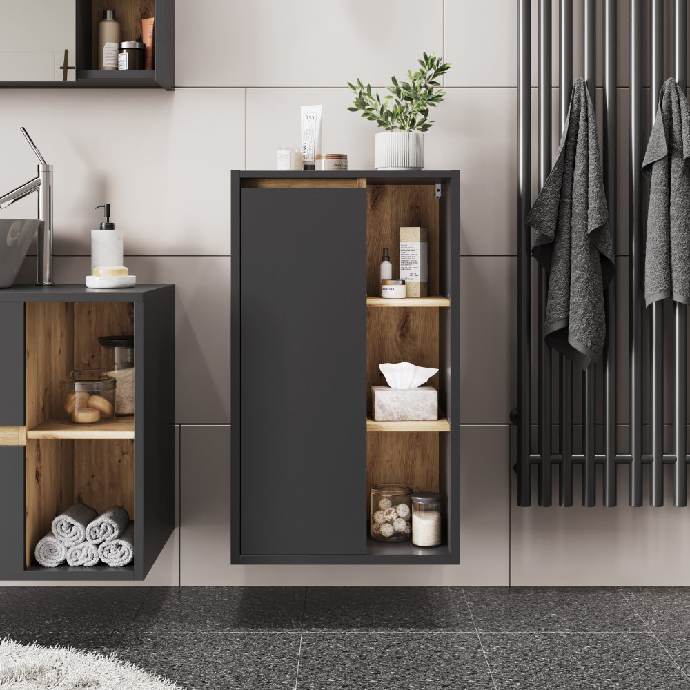 Vicco Mobiletto midi Grigio/Artisan 50 x 86 cm con ripiani aperti