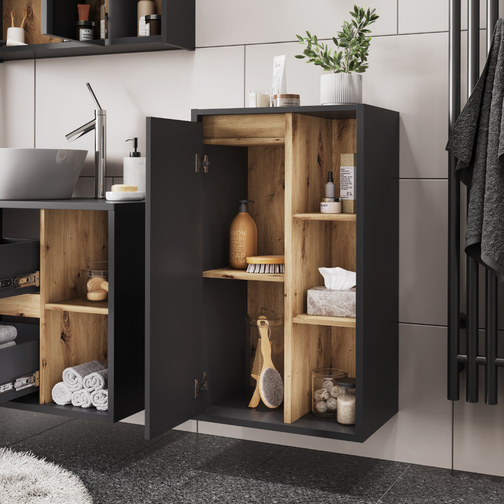 Vicco Mobiletto midi Grigio/Artisan 50 x 86 cm con ripiani aperti