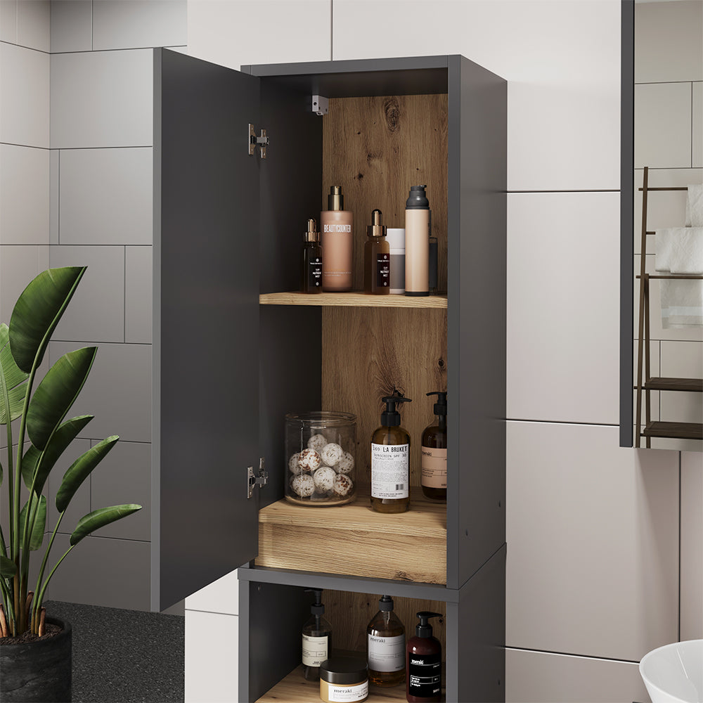 Vicco Armadio per il bagno Grigio/Artisan 38 x 170 cm con 2 porte