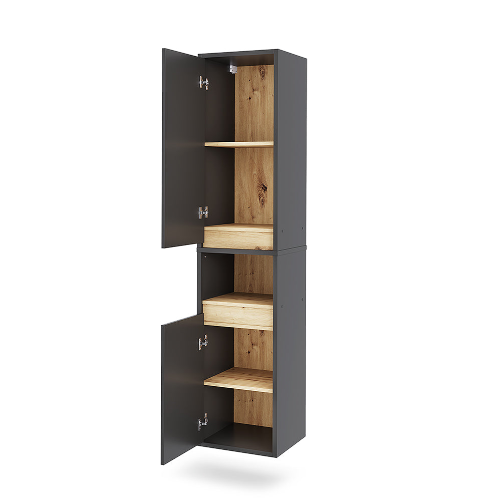 Vicco Armadio per il bagno Grigio/Artisan 38 x 170 cm con 2 porte