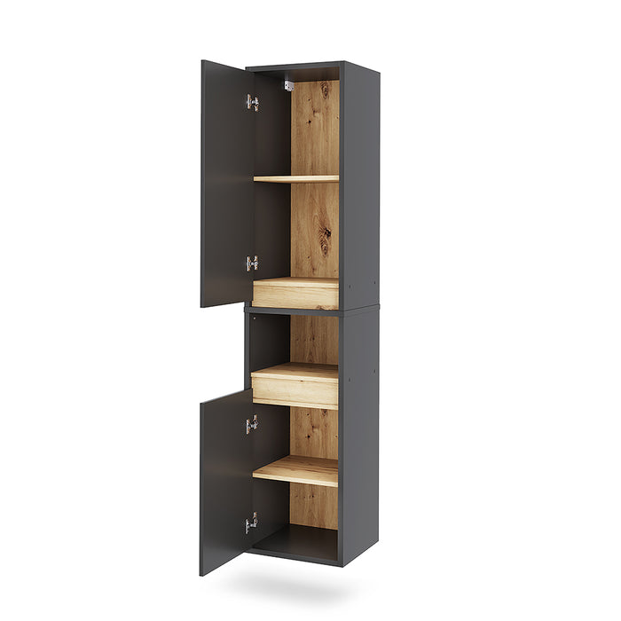 Vicco Armadio per il bagno Grigio/Artisan 38 x 170 cm con 2 porte