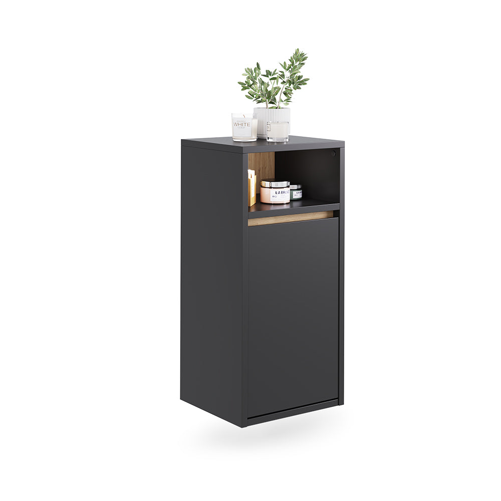 Vicco Mobiletto da bagno Grigio/Artisan 38 x 80 cm con cesto portabiancheria