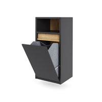 Vicco Mobiletto da bagno Grigio/Artisan 38 x 80 cm con cesto portabiancheria