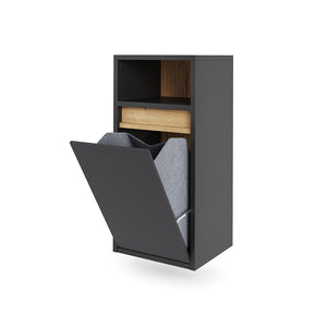 Vicco Mobiletto da bagno Grigio/Artisan 38 x 80 cm con cesto portabiancheria