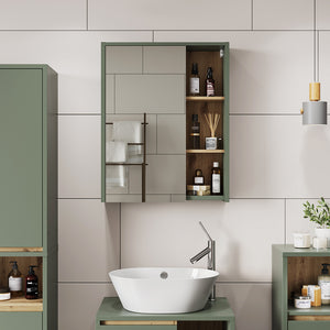Vicco Mobile a specchio per il bagno Verde/Artigianale 60 x 75 cm