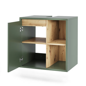 Vicco Mobiletto per lavabo Verde/Artigianale 60 x 60 cm con ripiani aperti